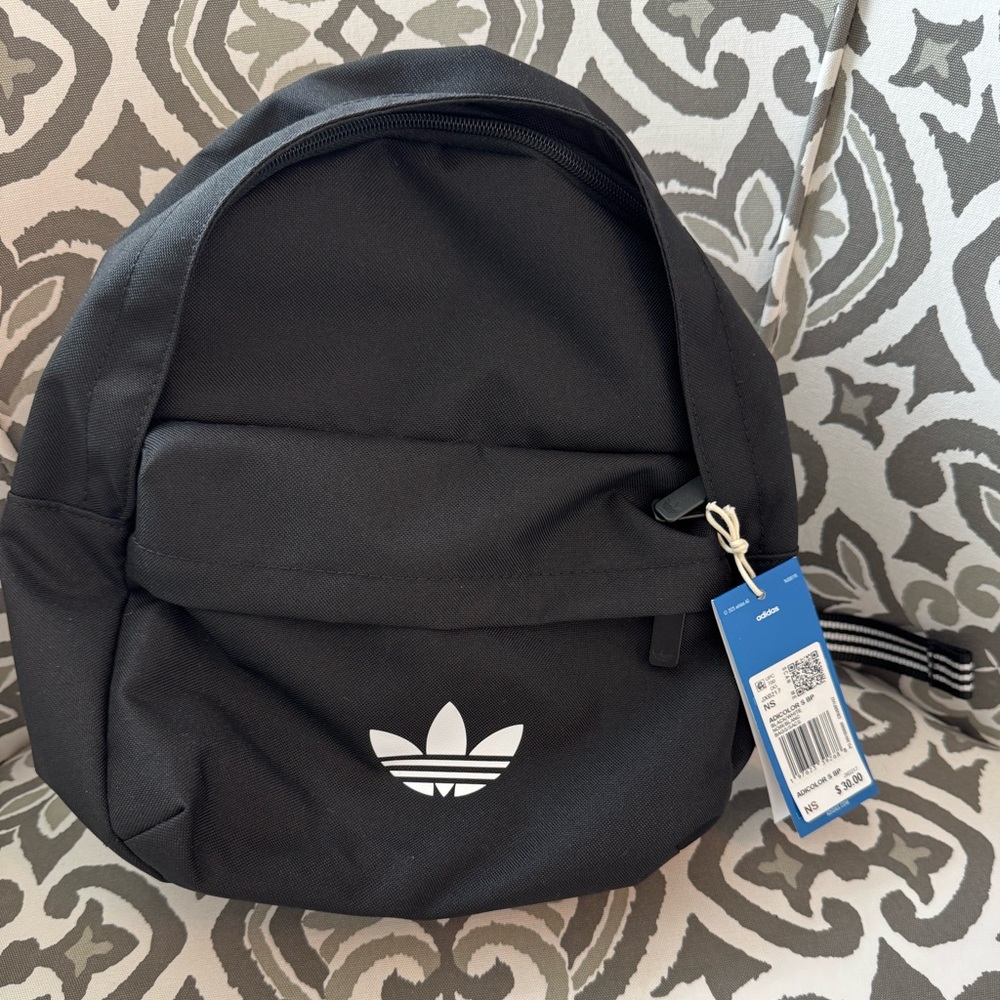 Adidas Classic Black Backpack with White Logo
